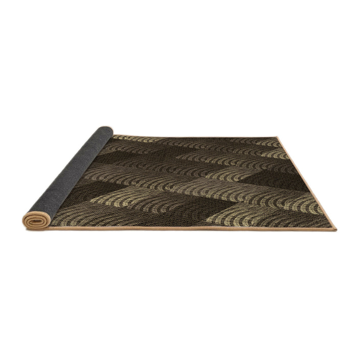 Thickness of Patterned Midnight Gray Rug, pat2385brn