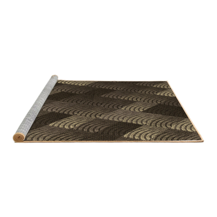 Sideview of Machine Washable Transitional Midnight Gray Rug, wshpat2385brn