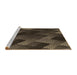 Sideview of Machine Washable Transitional Midnight Gray Rug, wshpat2385brn