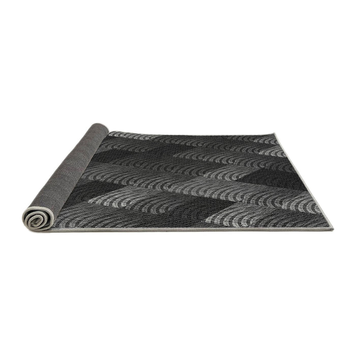 Thickness of Patterned Charcoal Black Rug, pat2385gry