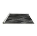 Sideview of Machine Washable Transitional Charcoal Black Rug, wshpat2385gry