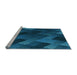 Sideview of Machine Washable Transitional Blue Rug, wshpat2385lblu