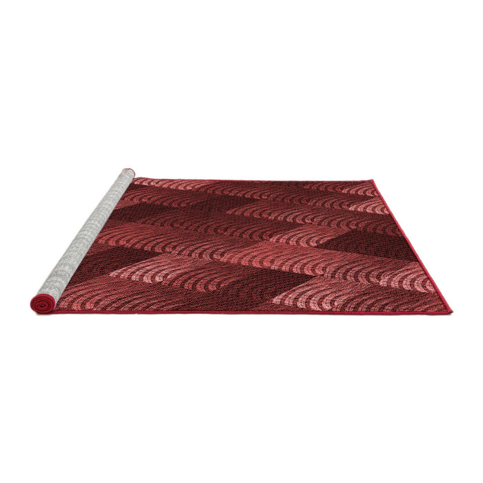Sideview of Machine Washable Transitional Red Rug, wshpat2385rd