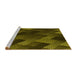 Sideview of Machine Washable Transitional Dark Yellow Green Rug, wshpat2385yw