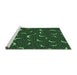 Sideview of Machine Washable Transitional Dark Forest Green Rug, wshpat2386grn