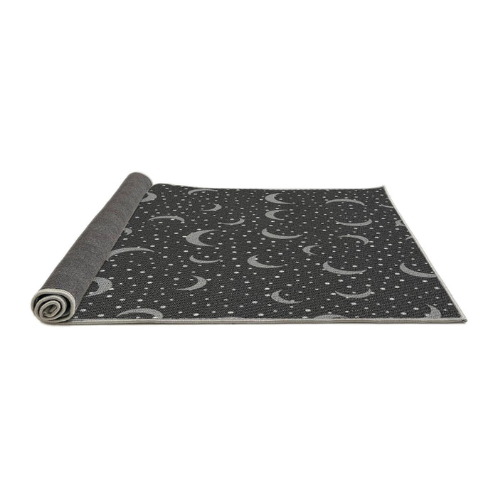 Thickness of Patterned Charcoal Black Rug, pat2386gry