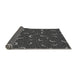 Thickness of Patterned Charcoal Black Rug, pat2386gry