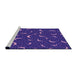 Sideview of Machine Washable Transitional MediumBlue Rug, wshpat2386pur