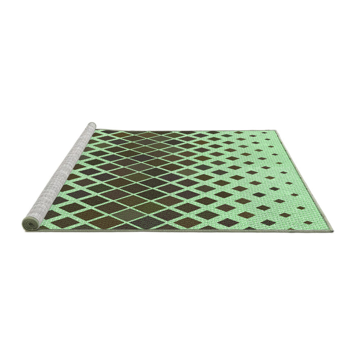 Sideview of Machine Washable Transitional Pale Green Rug, wshpat2388grn