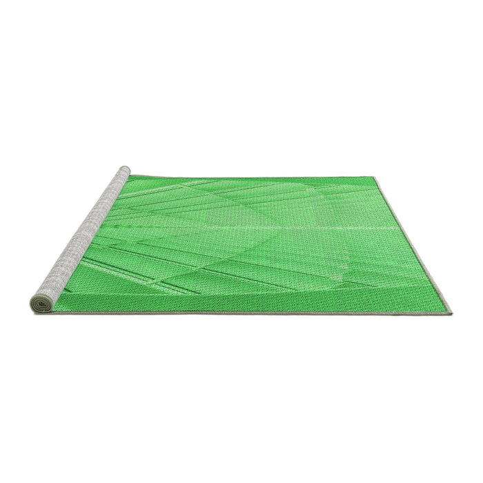 Sideview of Machine Washable Transitional Neon Green Rug, wshpat239grn