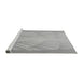 Sideview of Machine Washable Transitional Platinum Silver Gray Rug, wshpat239gry