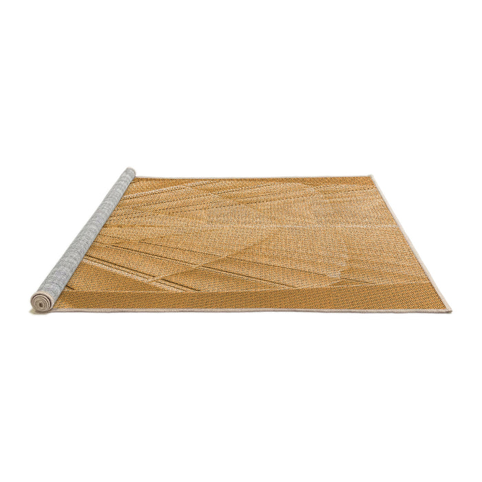 Sideview of Machine Washable Transitional Neon Orange Rug, wshpat239org