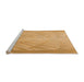 Sideview of Machine Washable Transitional Neon Orange Rug, wshpat239org