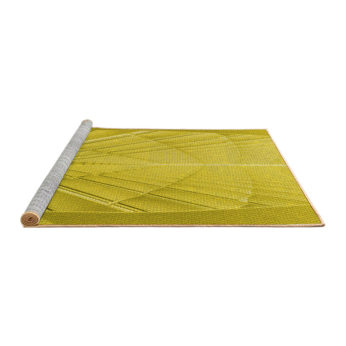 Sideview of Machine Washable Transitional Golden Yellow Rug, wshpat239yw