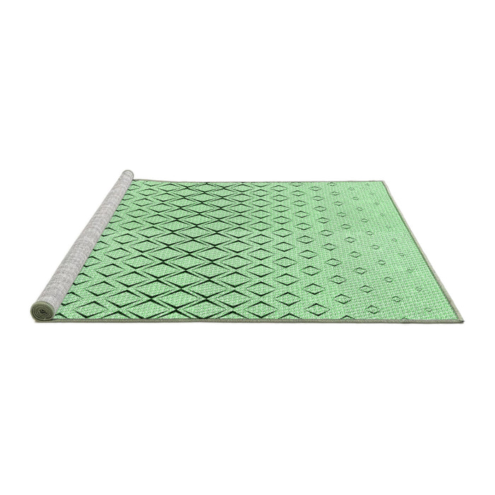Sideview of Machine Washable Transitional Mint Green Rug, wshpat2391grn