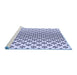 Sideview of Machine Washable Transitional Lavender Blue Rug, wshpat2392blu