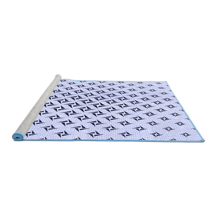 Sideview of Machine Washable Transitional Lavender Blue Rug, wshpat2393blu