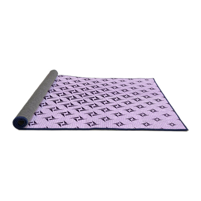 Thickness of Patterned Lilac Purple Rug, pat2393pur