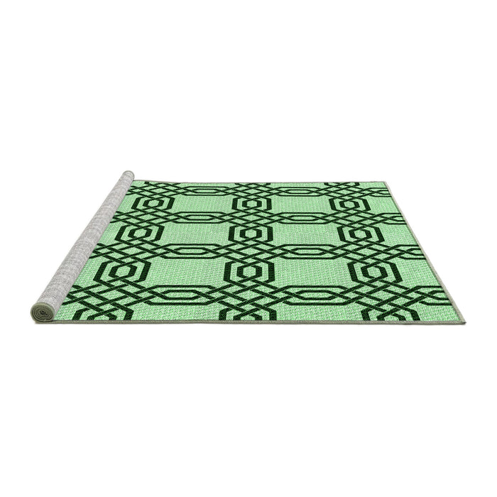 Sideview of Machine Washable Transitional Mint Green Rug, wshpat2394grn