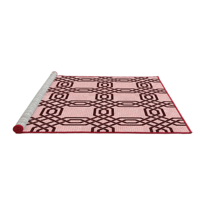 Sideview of Machine Washable Transitional Brown Red Rug, wshpat2394rd