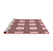 Sideview of Machine Washable Transitional Brown Red Rug, wshpat2394rd