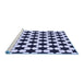 Sideview of Machine Washable Transitional Night Blue Rug, wshpat2395blu