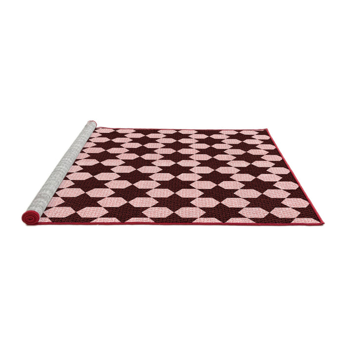 Sideview of Machine Washable Transitional Pink Rug, wshpat2395rd