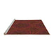 Sideview of Machine Washable Transitional Mahogany Brown Rug, wshpat2396org