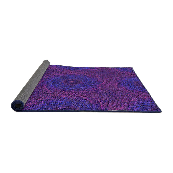 Thickness of Patterned Bright Purple Rug, pat2396pur