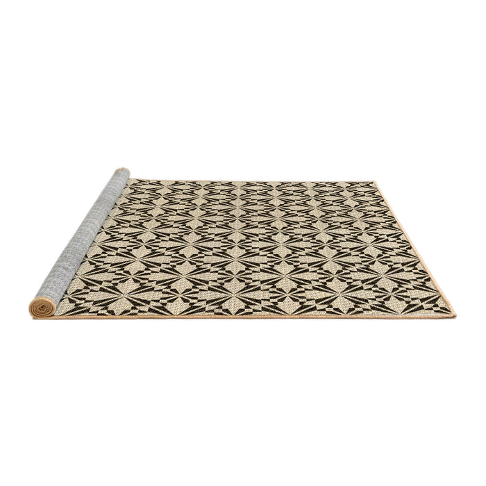 Sideview of Machine Washable Transitional Vanilla Gold Rug, wshpat2397brn