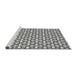 Sideview of Machine Washable Transitional Platinum Gray Rug, wshpat2397gry