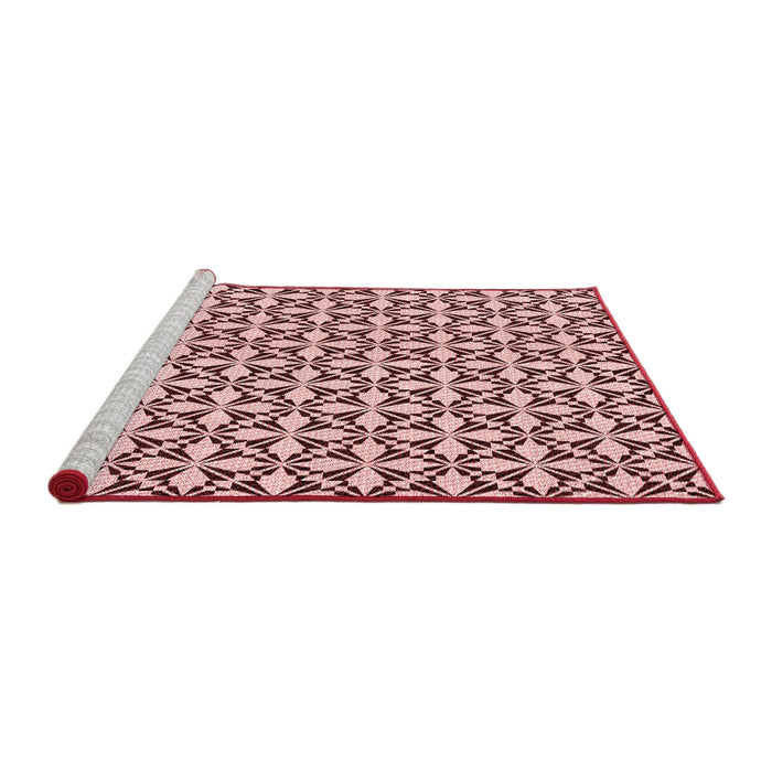 Sideview of Machine Washable Transitional Brown Red Rug, wshpat2397rd