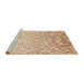 Sideview of Machine Washable Transitional Golden Blonde Gold Rug, wshpat2398brn