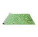 Sideview of Machine Washable Transitional Green Rug, wshpat2398grn