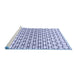 Sideview of Machine Washable Transitional Lavender Blue Rug, wshpat2399blu