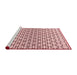 Sideview of Machine Washable Transitional Light Rose Pink Rug, wshpat2399rd