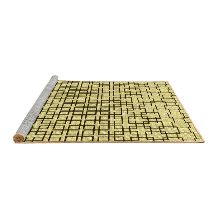 Sideview of Machine Washable Transitional Mustard Yellow Rug, wshpat2399yw