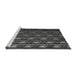 Sideview of Machine Washable Transitional Midnight Gray Rug, wshpat240gry