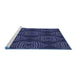 Sideview of Machine Washable Transitional Night Blue Rug, wshpat2400blu