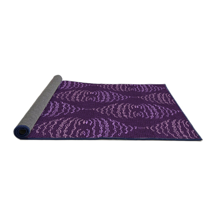 Thickness of Patterned Dark Orchid Purple Rug, pat2400pur