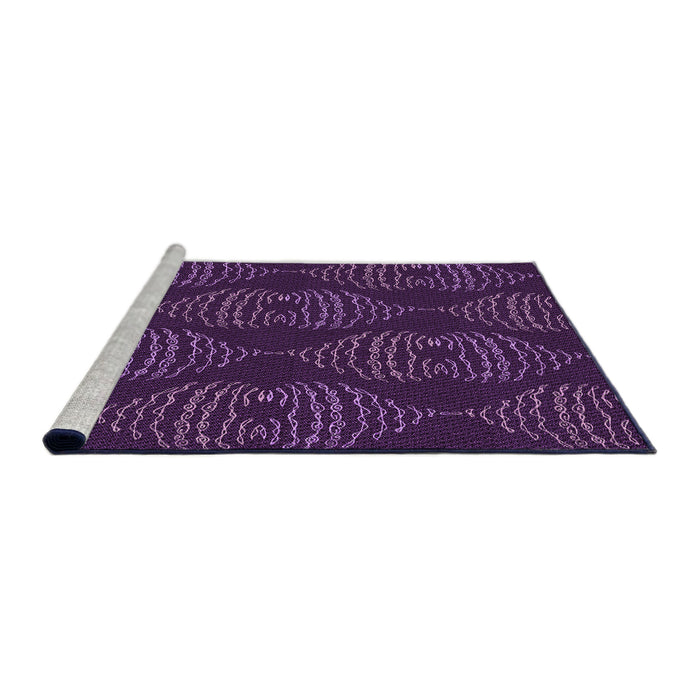 Sideview of Machine Washable Transitional Dark Orchid Purple Rug, wshpat2400pur