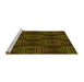 Sideview of Machine Washable Transitional Dark Yellow Green Rug, wshpat2400yw