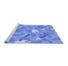 Sideview of Machine Washable Transitional Blue Rug, wshpat2401blu