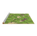 Sideview of Machine Washable Transitional Pistachio Green Rug, wshpat2401brn