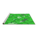 Sideview of Machine Washable Transitional Lime Green Rug, wshpat2401grn