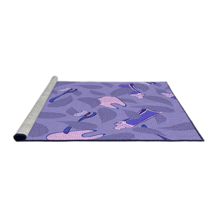 Sideview of Machine Washable Transitional Purple Mimosa Purple Rug, wshpat2401pur