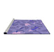 Sideview of Machine Washable Transitional Purple Mimosa Purple Rug, wshpat2401pur