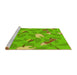 Sideview of Machine Washable Transitional Bright Green Rug, wshpat2401yw