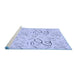 Sideview of Machine Washable Transitional Blue Rug, wshpat2402blu