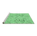 Sideview of Machine Washable Transitional Jade Green Rug, wshpat2402grn